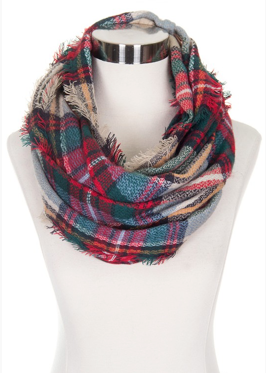 Soft Plaid infinity Scarf - Zahara Boutique