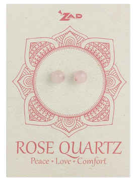 Rose Quartz Round Post Earringz