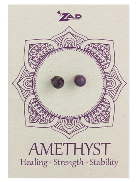 Amethyst Round Post Earring
