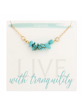 Turquoise Chips Gold Necklace