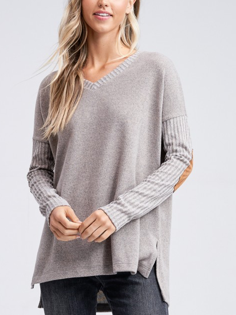 elbow patch knit sweater