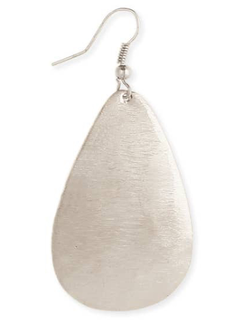 Brushed Silver Teardrop Earrings