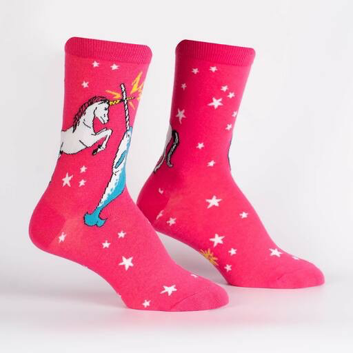 Unicorn vs Narwhal Women's Crew Socks