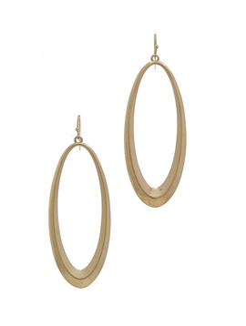 GCB Oval Shaped Gold Earrings