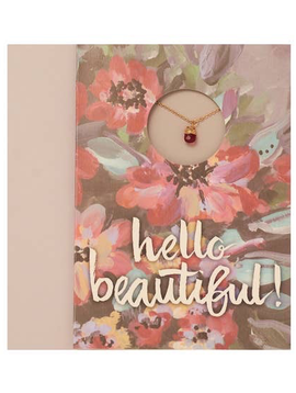 BOPS "HELLO BEAUTIFUL!"<br />
Card Wtih Necklace