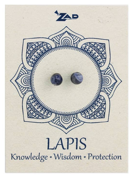 Lapis Round Post Earring