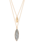 Labradorite Double Oval Charm Layered Necklace