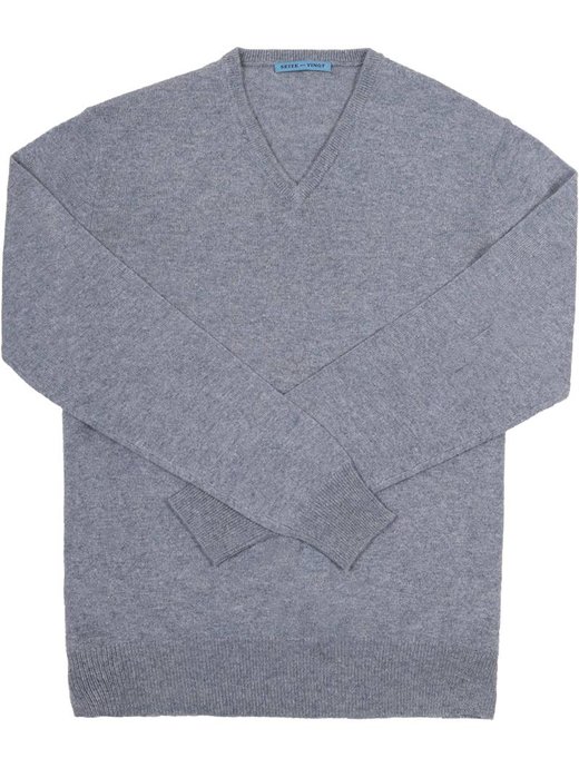 Seize sur Vingt Freyed Light Greyish Blue V-Neck Sweater