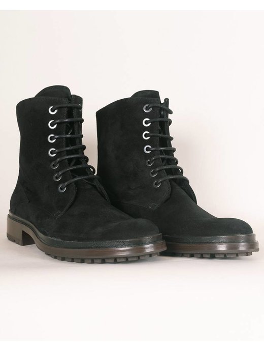 Troglodyte Homunculus Black Suede Combat Boot
