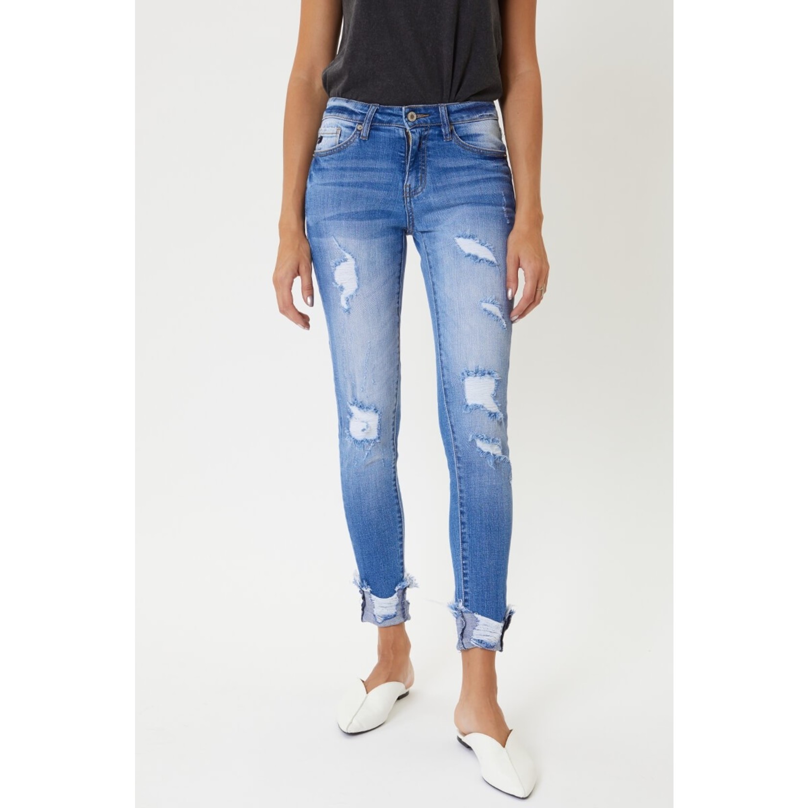 The Carter Distressed Mid Rise Skinny