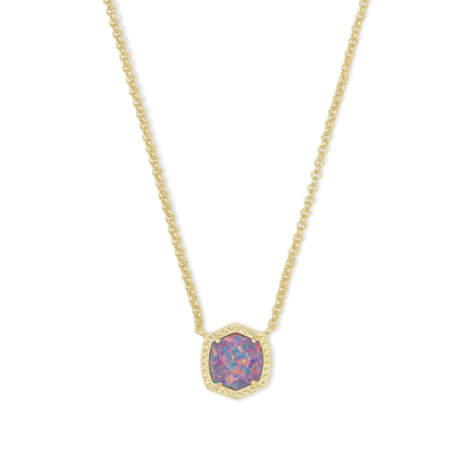 The Davie Gold Pendant Necklace In Lavender Opal