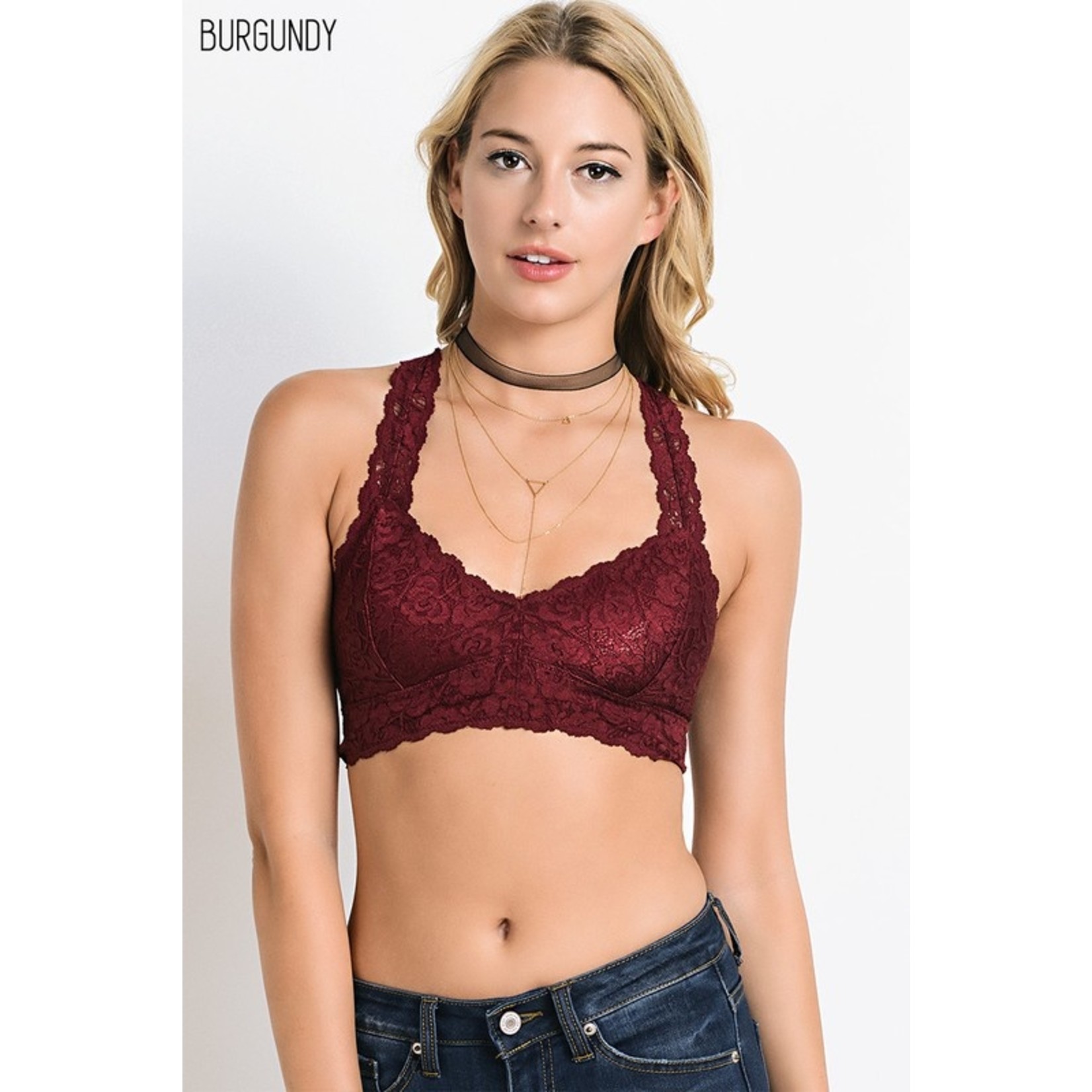 Pure Bliss Lace Racer Back Bralette