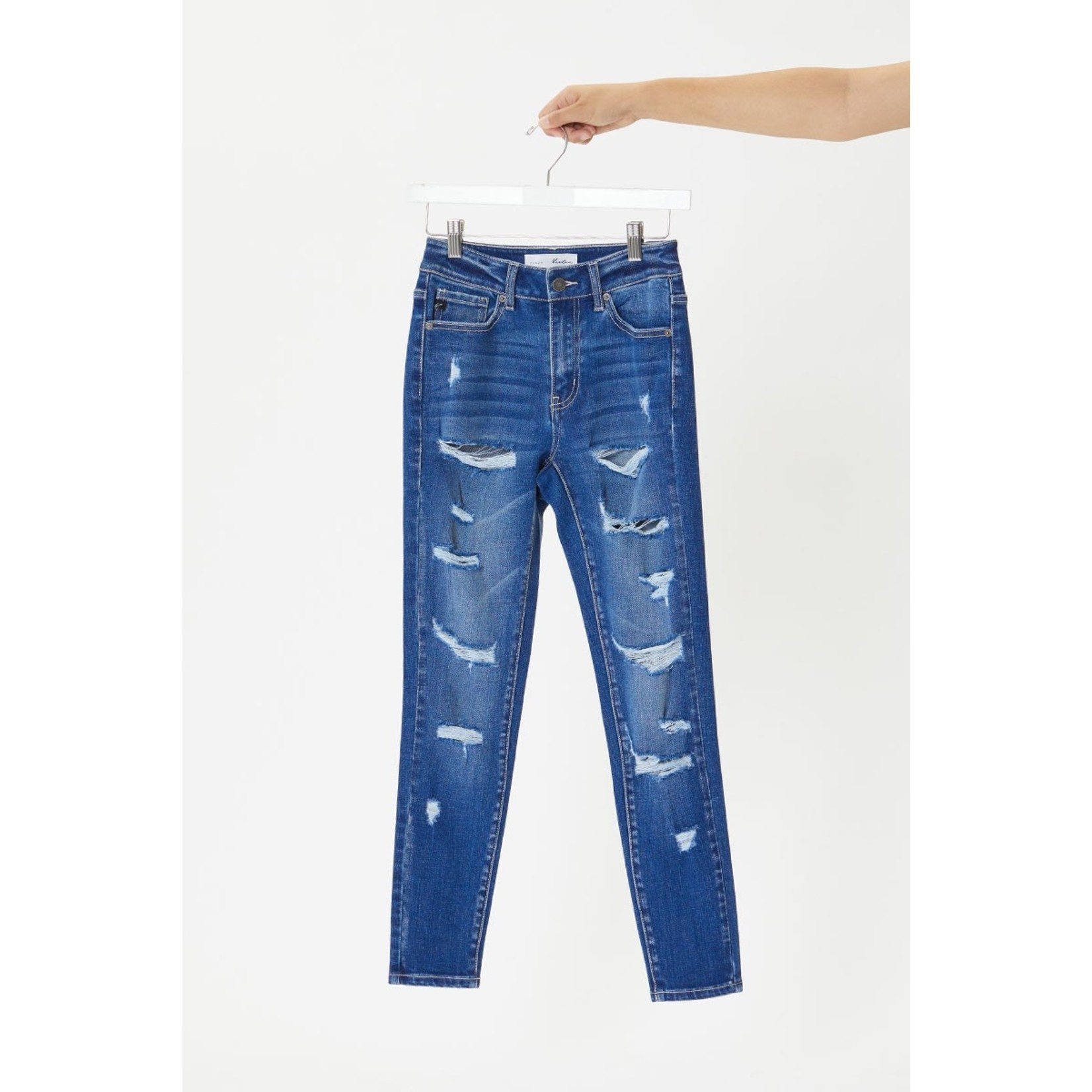 The Betsy Distressed High Rise Skinny - Curvy Style