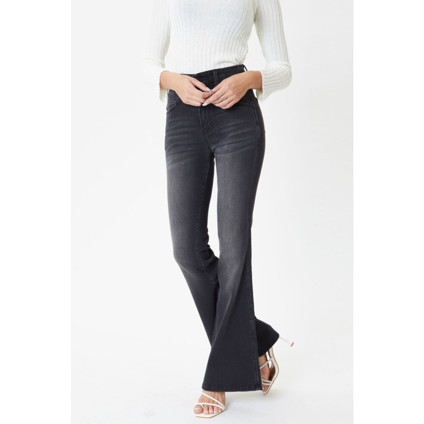 The Mahoney Ultra High Rise Flare Jeans - Black