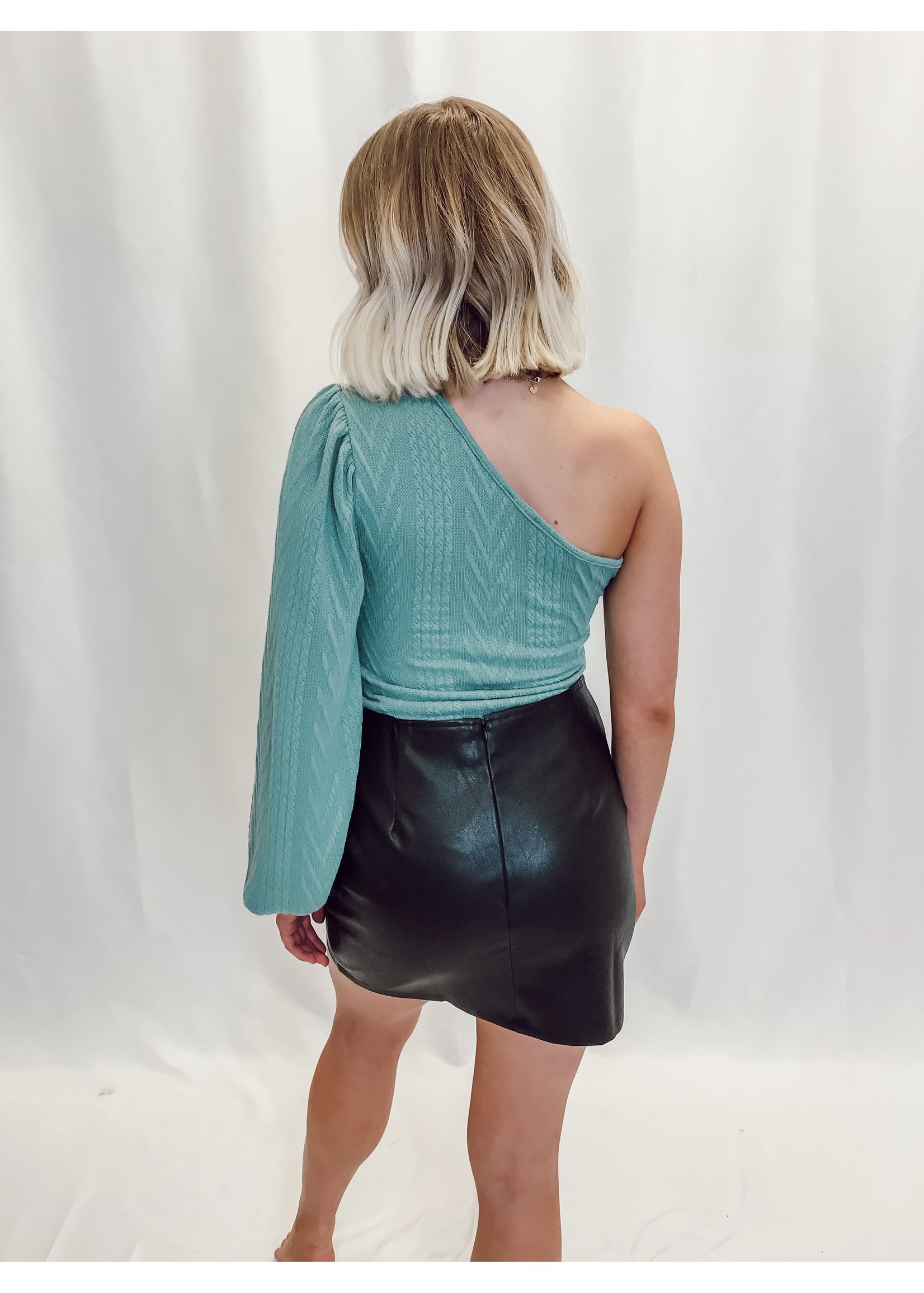 The Never Settle One Shoulder Sweater Top