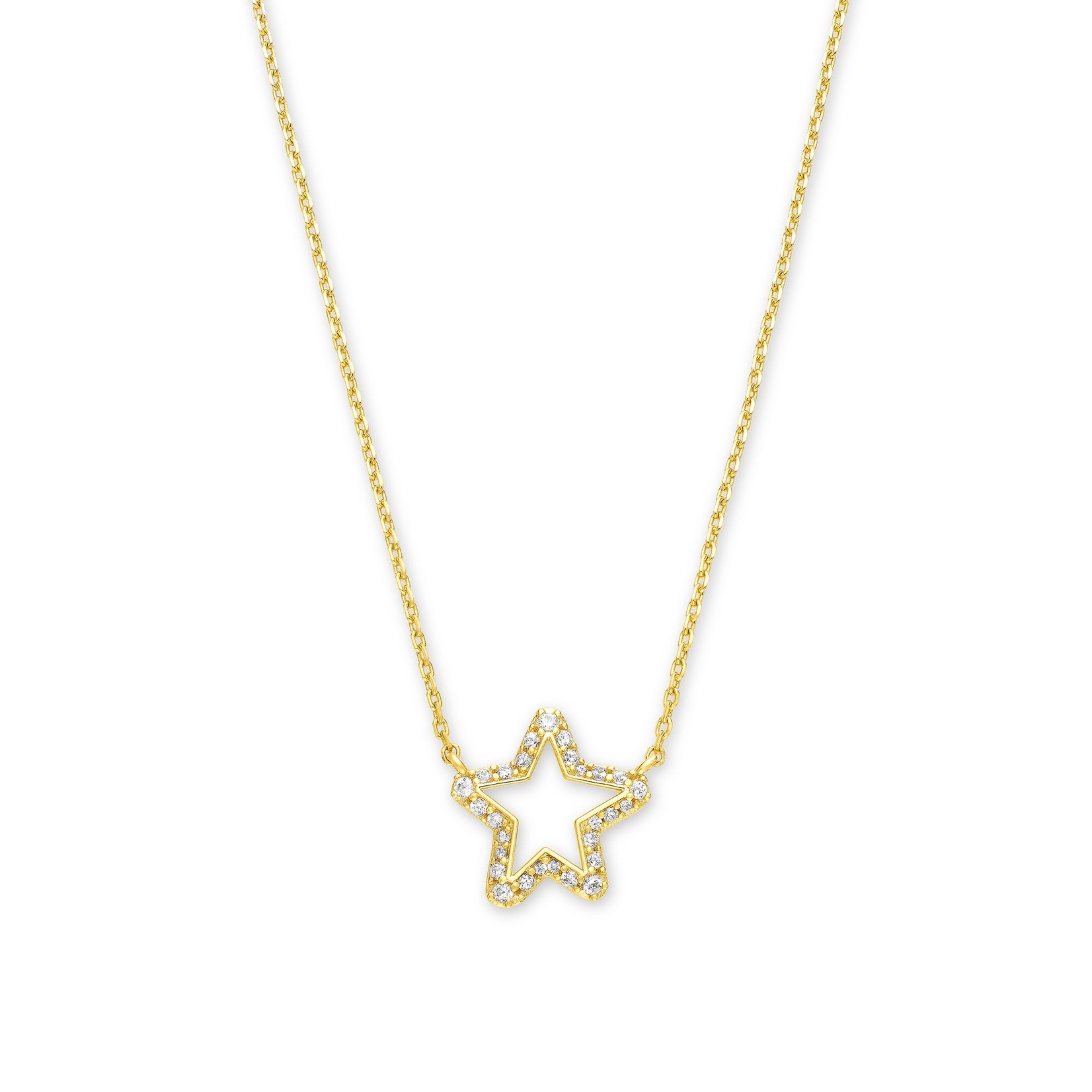 The Jae Star Pendant Necklace in White Crystal