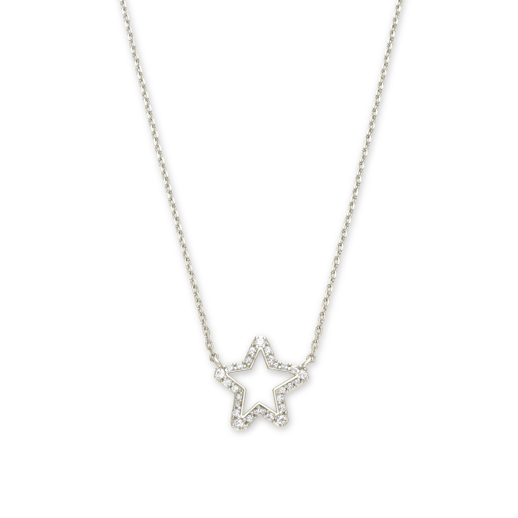 The Jae Star Pendant Necklace in White Crystal