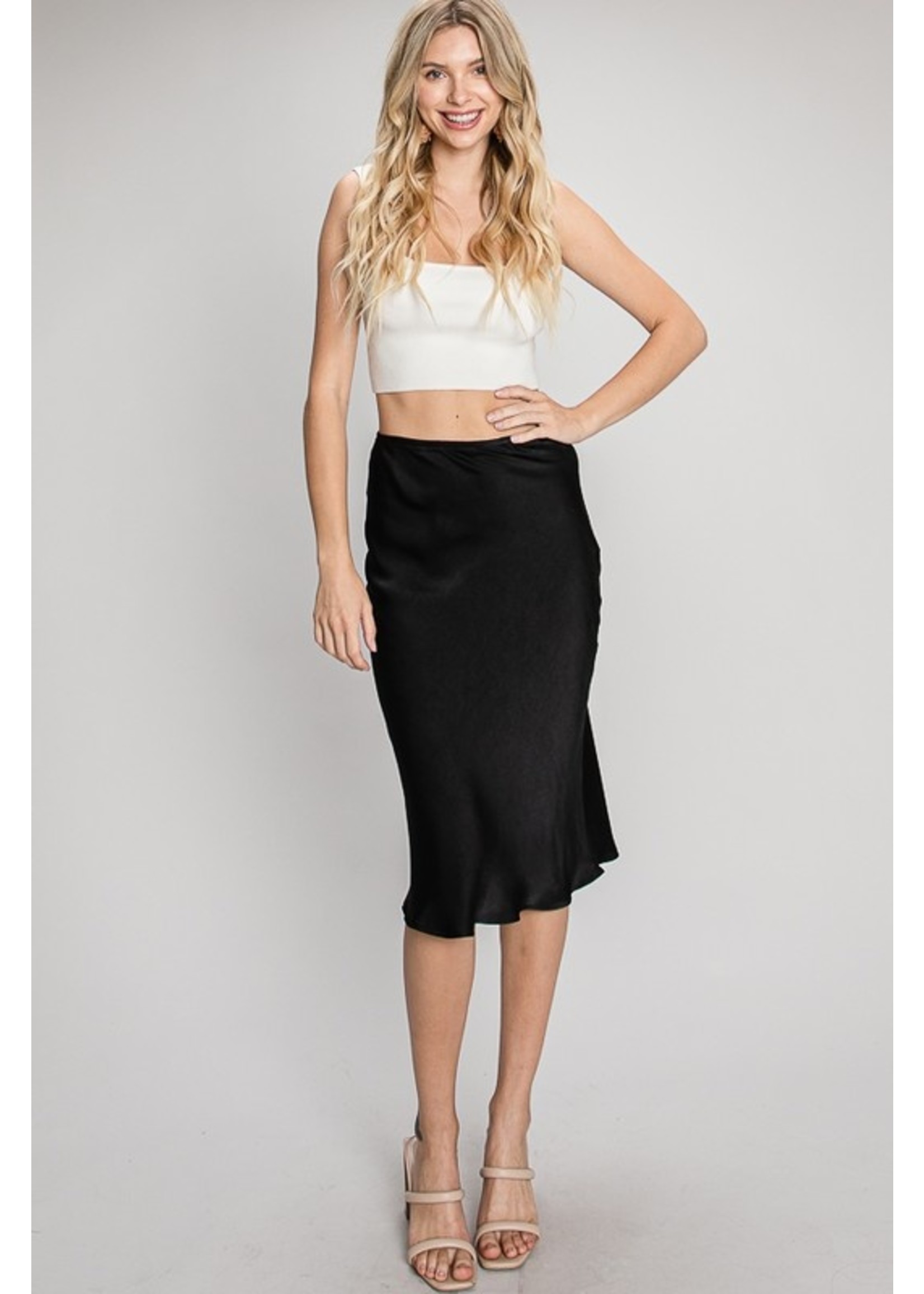 The Alana Satin Midi Skirt