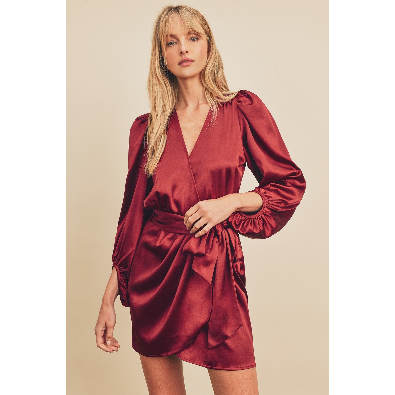 The Grand Party Satin Wrap Dress