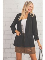The The Chic Life Pocketed Blazer - Black