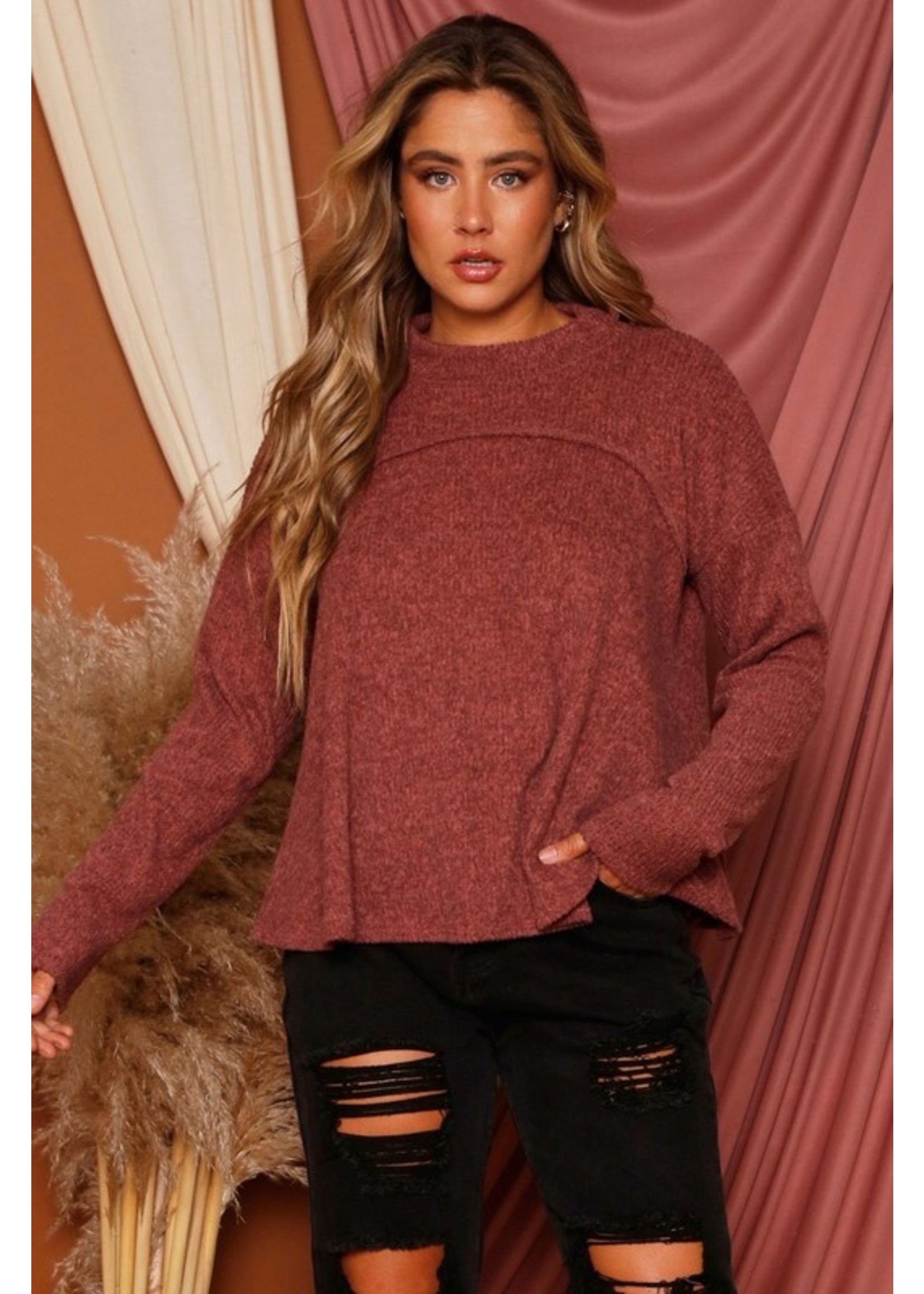 The Lavern Brushed Rib Knit Top