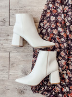The Only The Best Faux Leather Booties - White