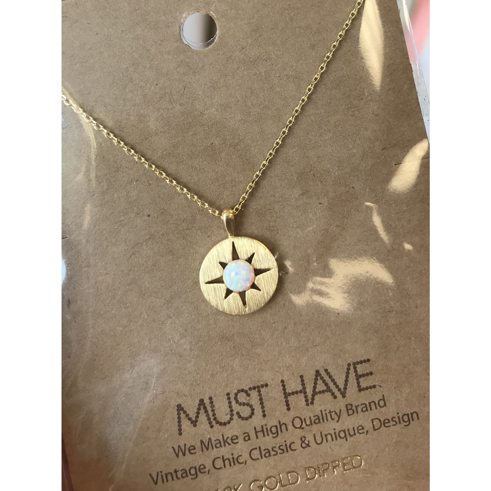 The Round Coin Opal Star Necklace