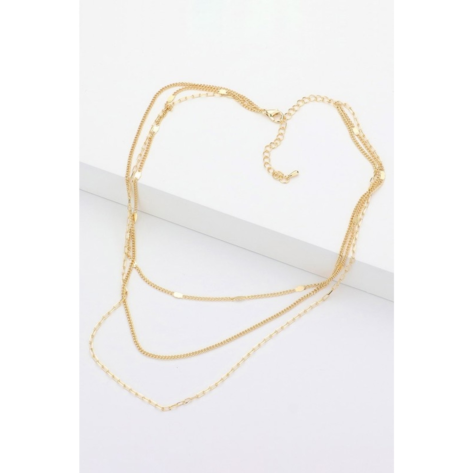 The Triple Layered Chain Necklace - Gold