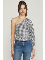 The Jacky One Shoulder Gingham Top