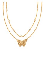 The Hadley Butterfly Multi Strand Necklace in Gold