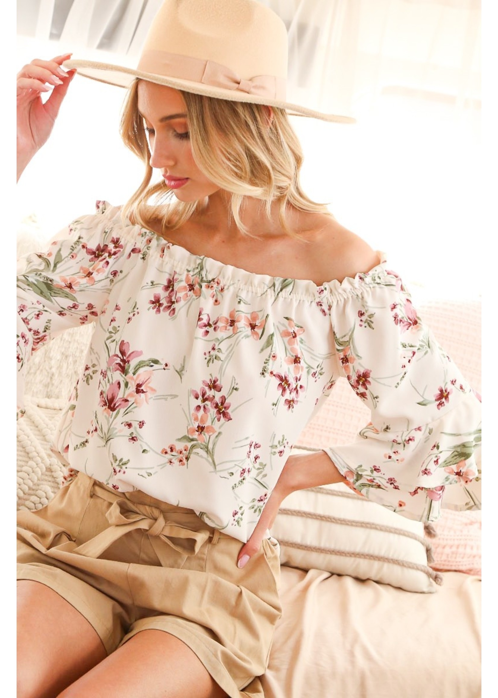 The Willah Off The Shoulder Floral Blouse