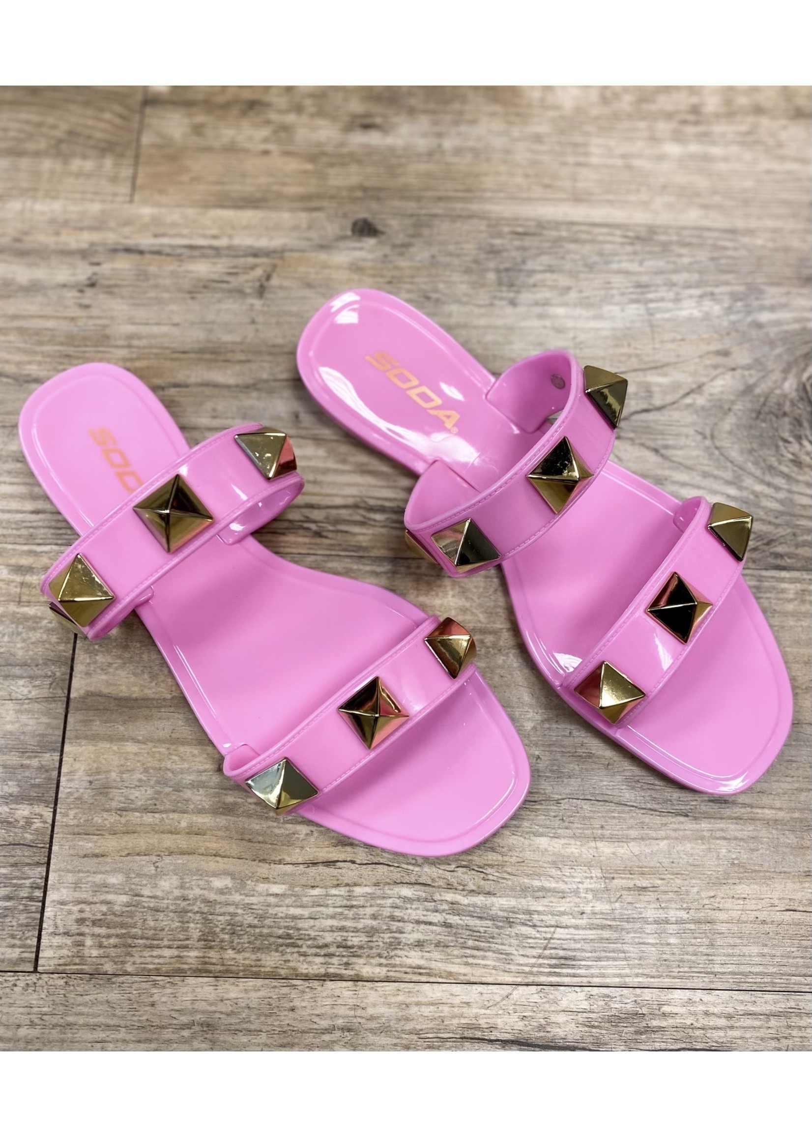 The Barbie Studded Sandals - Pink
