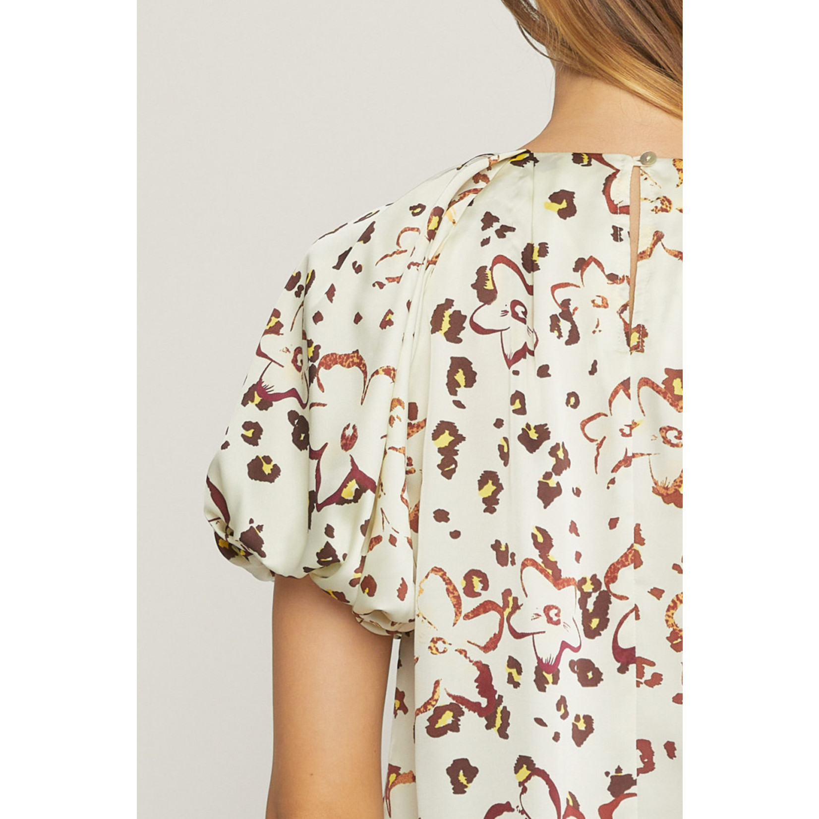 The Sandy Floral Bubble Sleeve Top