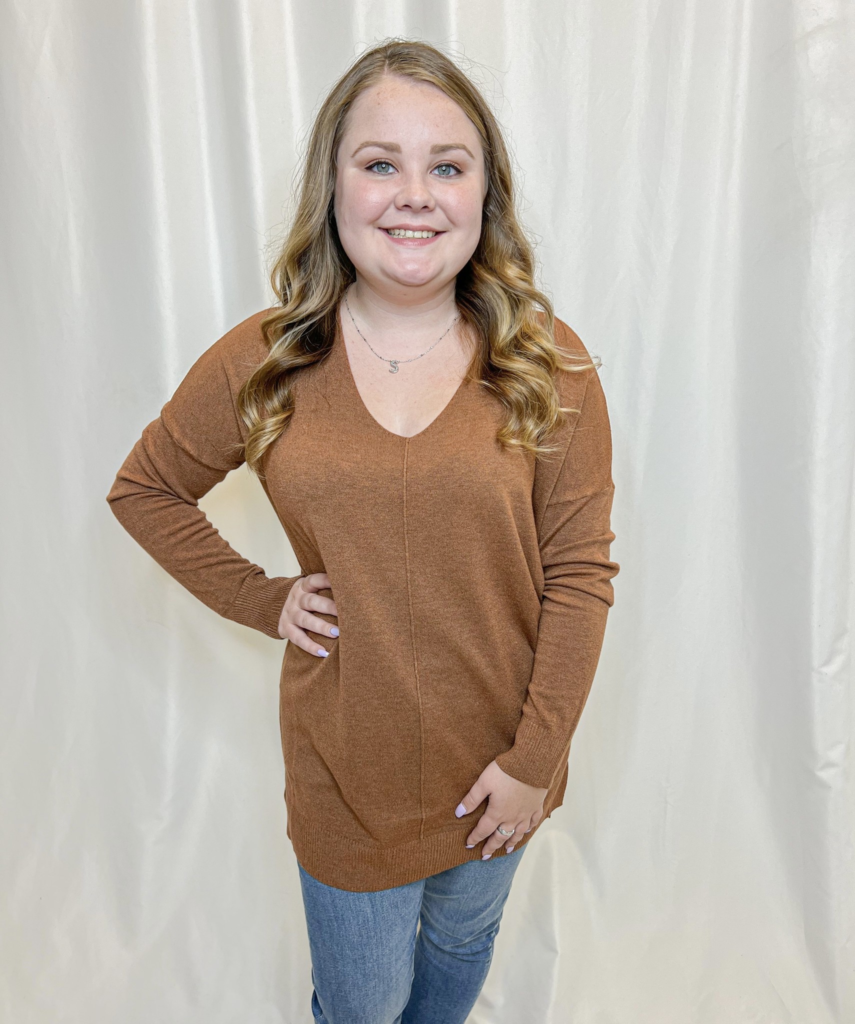 V Neck Sweater - Bling Glamour