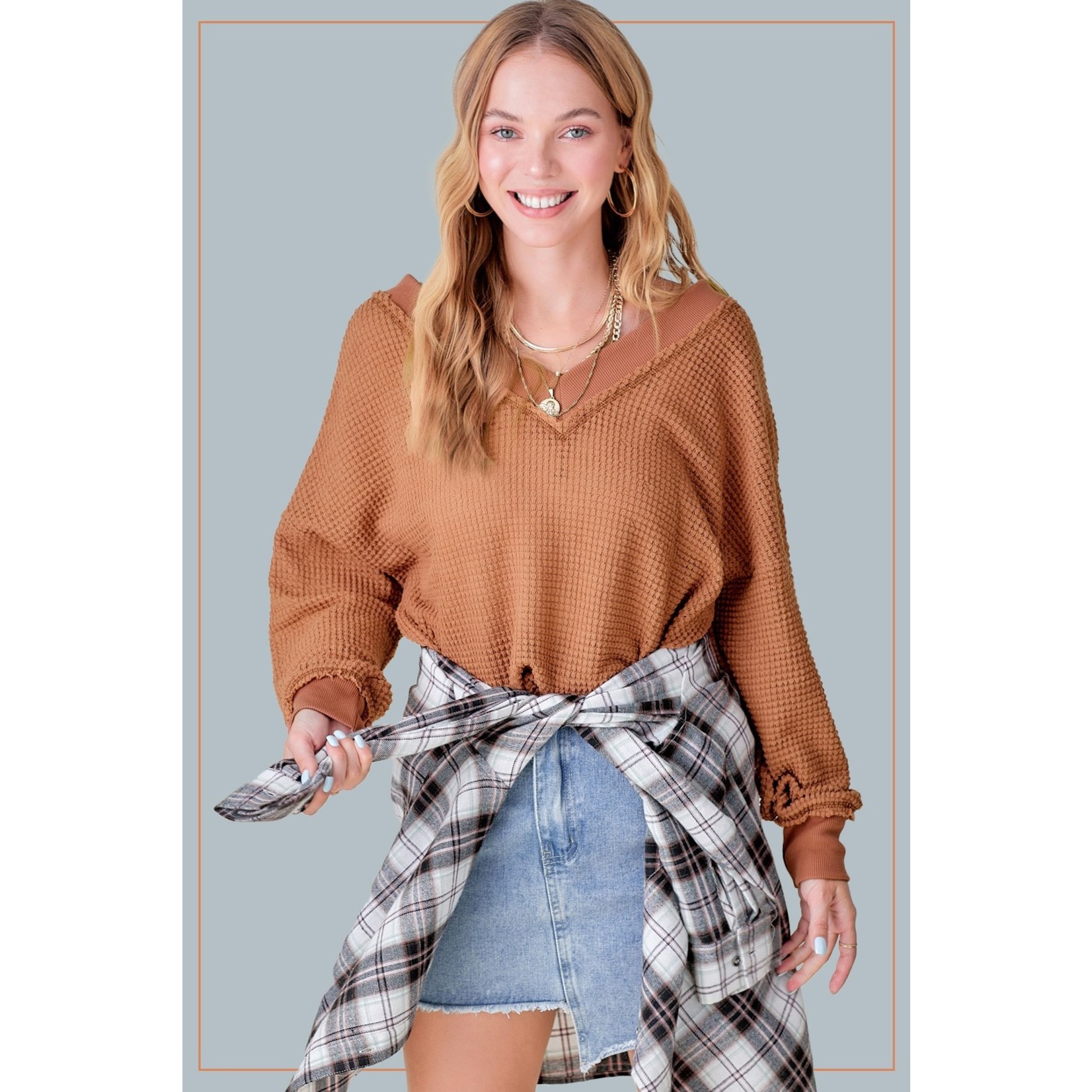 The Mabel Waffle Knit Top