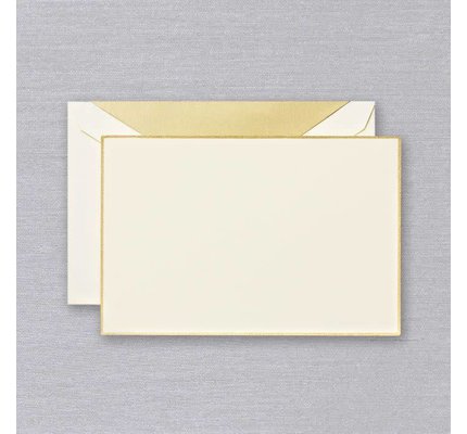 Crane Crane Ecru Gold Bordered Correspondence Card
