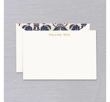 Crane Crane Ecru Gold Regency Thank You Card