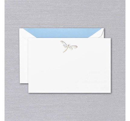 Crane Crane Pearl White Dragonfly Card