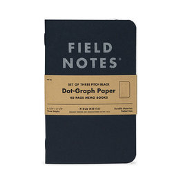 Field Notes Field Notes Notebook - Pitch Black Dot-Graph (3-Pack)