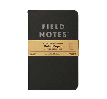 Field Notes Field Notes Pitch Black Notebook Ruled 2-Pack