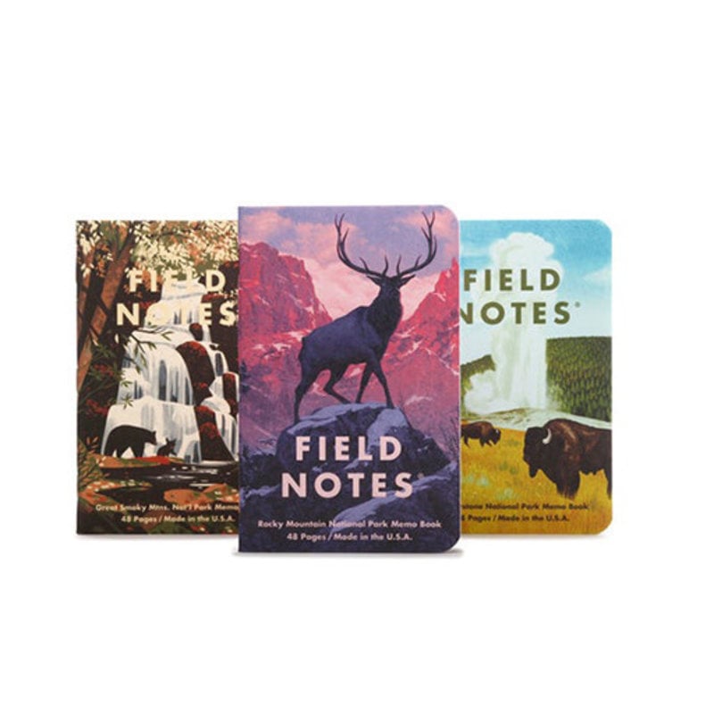 Field Notes Field Notes Notebook - National Parks Series C: Rocky, Smoky, Yellowstone (3-Pack)