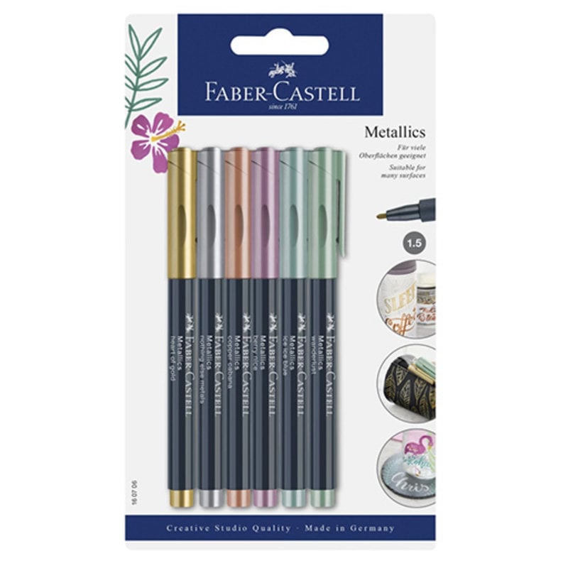 Faber-Castell Faber-Castell Metallic Markers 1.5mm - Set of 6