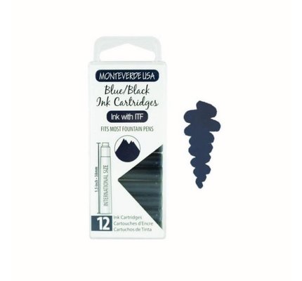 Monteverde Monteverde Ink Cartridges Blue-Black - Set of 12
