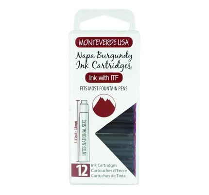 Monteverde Monteverde Ink Cartridges Burgundy - Set of 12