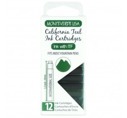Monteverde Monteverde Ink Cartridges California Teal - Set of 12