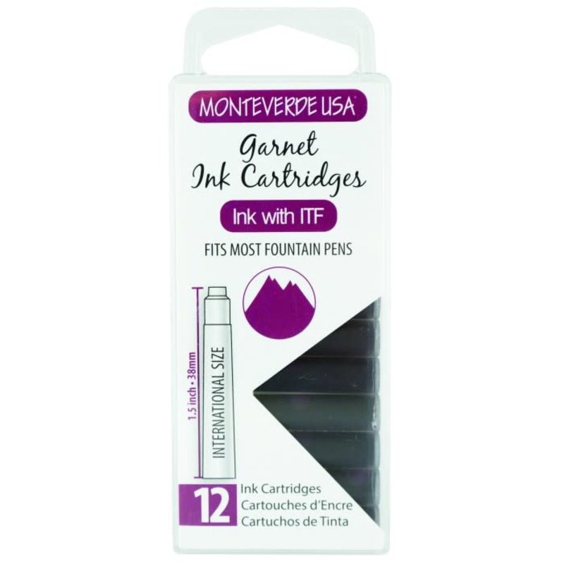 Monteverde Monteverde Ink Cartridges Garnet - Set of 12