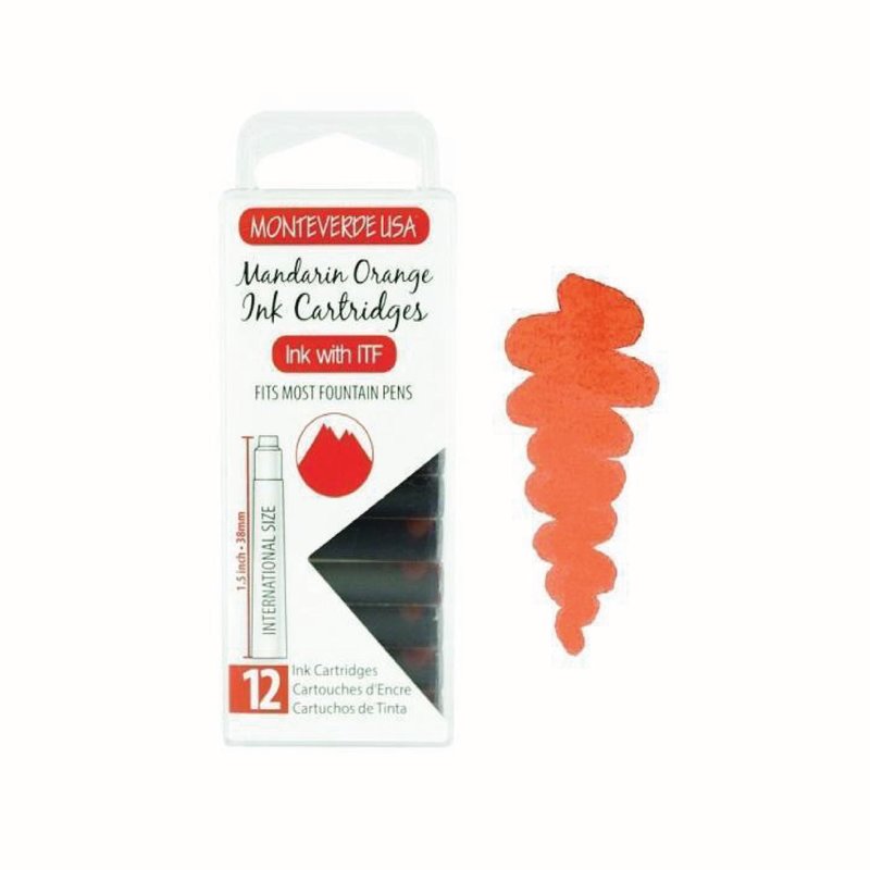 Monteverde Monteverde Ink Cartridges Mandarin Orange - Set of 12