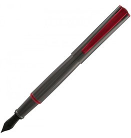 Monteverde Monteverde Impressa Fountain Pen Gun Metal with Red Trim