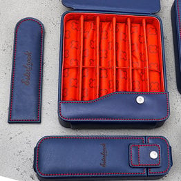 Esterbrook Esterbrook Pen Nook Double - Navy with Red Stitching