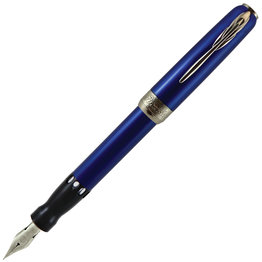 Pineider Pineider Full Metal Jacket Lightning Blue Fountain Pen with 14k Gold Nib (Piston Filled)